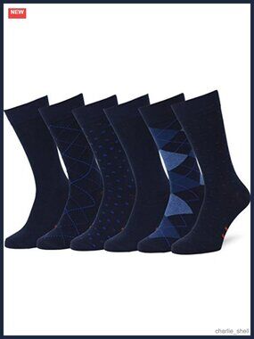 Men's Combed Cotton Dress Socks Calf Length Moisture Wicking